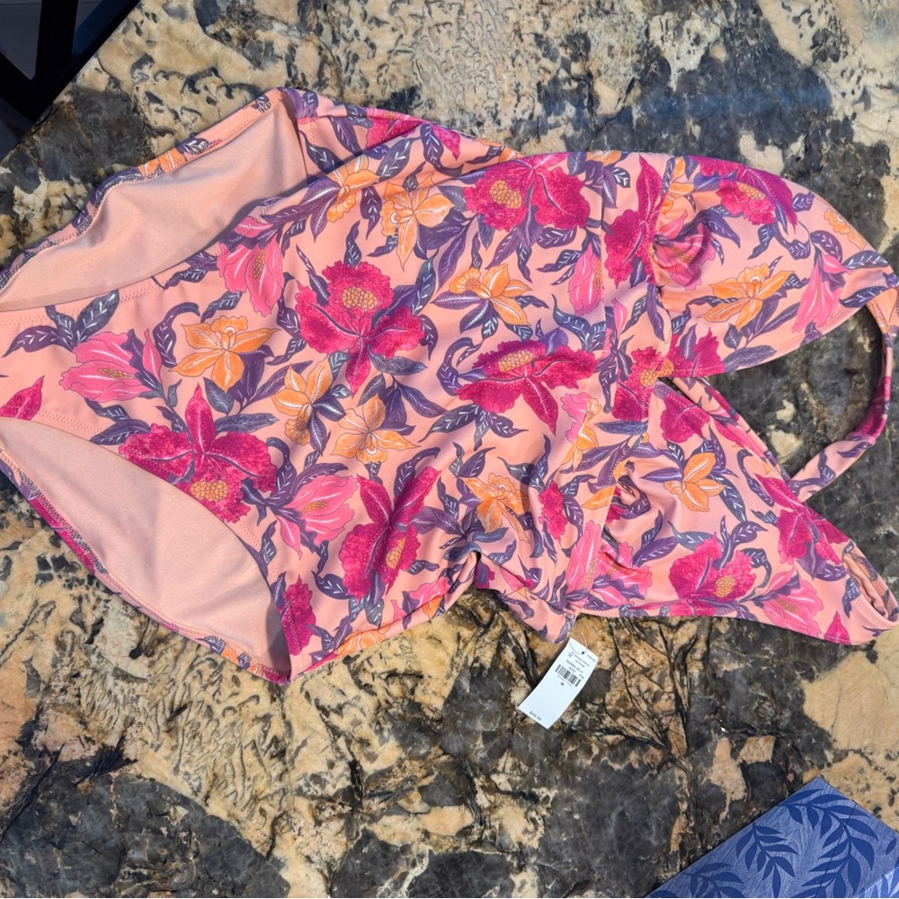 Old Navy Floral One Piece Swimsuit - Pink and Orange